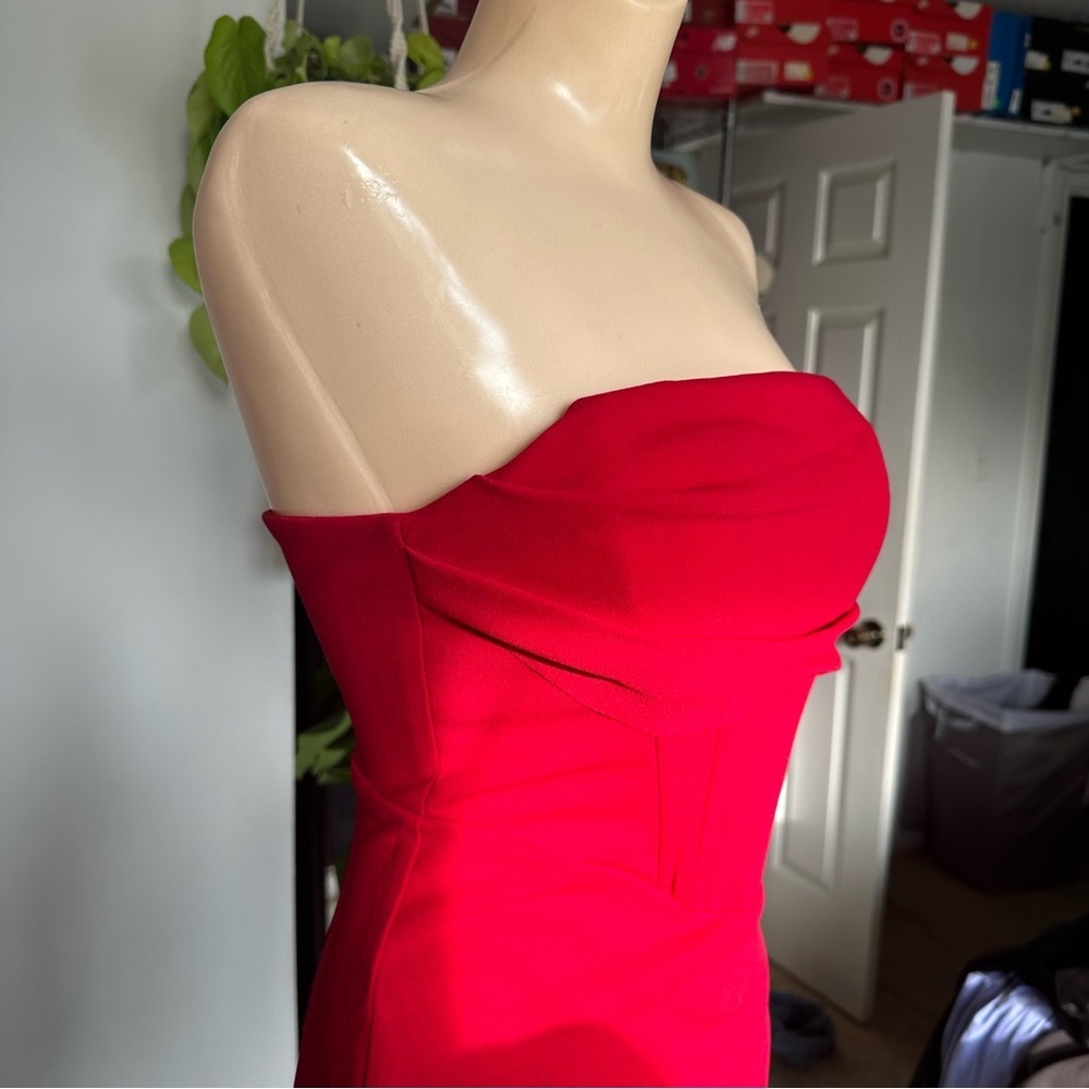 LULU’S DRAMATIC INTENT STRAPLESS CORSET BODYCON MINI DRESS - Picture 6 of 14